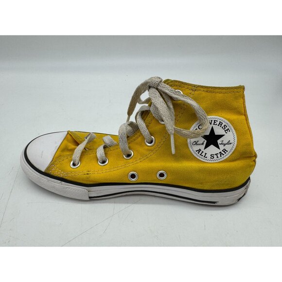Converse Chuck Taylor All Star High-Top Sneakers Youth Size 1 Yellow Lace Up - Picture 10 of 15